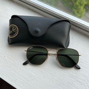 Ray-Ban gold frame hexagon sunnies